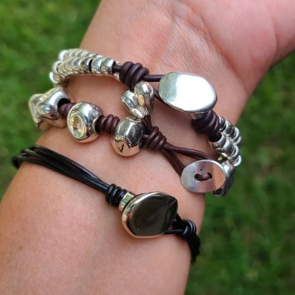 COFFEE BEANS • Boho Bracelet • Silver plated with brown leather - Picture 9 of 10